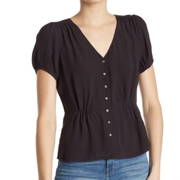 button peplum blouse